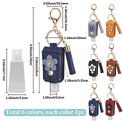 6Pcs 6 Colors ortable Empty Travel Bottle Keychains&nbsp;KEYC-SC0001-57B