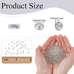100g12/0ガラスシードビーズ  染めの色  銀  2mm  穴：1mm&nbsp;SEED-SP0001-12A-02