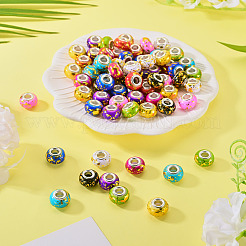 100Pcs 10 Colors Opaque Resin Rondelle European Beads&nbsp;RESI-TA0005-74