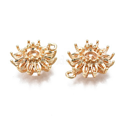 真鍮チャーム  ニッケルフリー  花  18KGP本金メッキ  21x18x7mm  穴：1.8mm&nbsp;KK-S356-414-NF