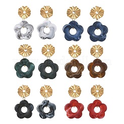 Acrylic & 304 Stainless Steel Stud Dangle Earrings&nbsp;EJEW-JE07447-02