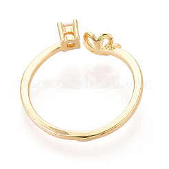 Flower Brass Micro Pave Cubic Zirconia Cup Peg Ring Settings&nbsp;X-KK-N274-15G