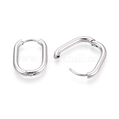 304ステンレススチールフープピアス  オーバル  ステンレス鋼色  21x15x2.5mm&nbsp;X-STAS-T074-29P