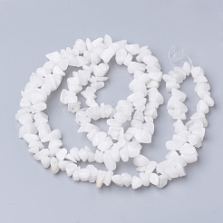 天然な白翡翠の宝石ビーズ連売り  チップ  6~20x4~8x1.5~8mm  穴：1mm  約209個/連  35.1インチ&nbsp;G-S280-19