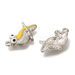 合金エナメルチャーム  プラチナ  鳥のチャーム  ミックスカラー  20x13x3mm  穴：1.4mm&nbsp;FIND-C065-03P