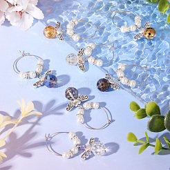 14Pcs 7 Colors Glass Wine Glass Charms&nbsp;AJEW-TAC00022