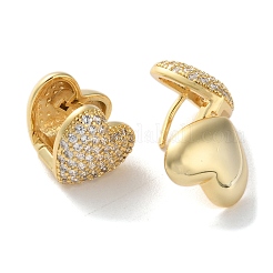 Brass Micro Pave Clear Cubic Zirconia Hoop Earrings&nbsp;EJEW-C121-17G