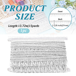 ポリエステルメタリックリボン  衣服、カーテン、枕、工芸品、装飾用  銀  1-1/8インチ（27mm）&nbsp;DIY-WH0542-01B-02