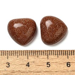 合成ゴールドストーン金砂石カボション  ハート  15x15x6mm&nbsp;G-F776-02A-18