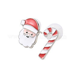 Christmas Theme Alloy Enamel Stud Earrings&nbsp;LS-EJEW-B068-02KCGG-01