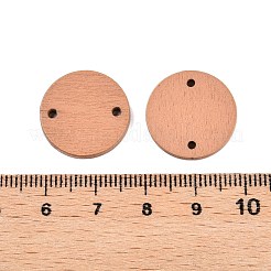 ポプラ材のリンクコネクター  染め  フラットラウンド  ビスク  20x2mm  穴：1.6mm&nbsp;WOOD-N016-18A