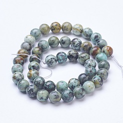 Dyed & Natural African Turquoise(Jasper) Beads Strands&nbsp;G-D855-06-8mm