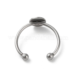 Non-Tarnish Adjustable 304 Stainless Steel Finger Rings Components&nbsp;STAS-K278-04B-P