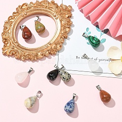 10Pcs 10 Styles Natural & Synthetic Mixed Gemstone Pendants&nbsp;G-YW0003-05