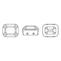 プレシオサ® マキシマ クリスタル 縫い付けカップ  マルチ連リンク  チェコクリスタル  真鍮製爪付き台座付き  719 37 410 八角形  ゴールドカラー  クリスタル00030個  12x10mm&nbsp;Y-PRC-SC12-00030-G