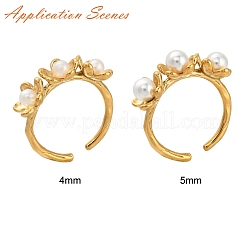 304 Stainless Steel Flower Open Cuff Ring Findings&nbsp;X-STAS-K263-04G