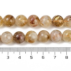 加熱された天然シトリンビーズ連売り  ラウンド  10~10.5mm  穴：0.9mm  約37個/連  15.35''（39センチメートル）&nbsp;G-U026-A04-10mm