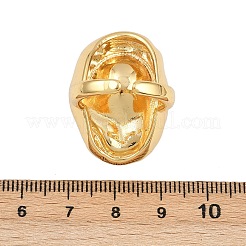 Brass ABS Plastic Pearl Cuff Rings for Women&nbsp;RJEW-L132-02G