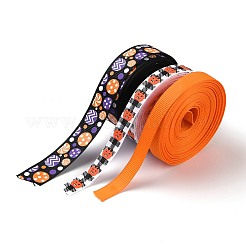 10ロールハロウィングログランリボン  チロリアンテープ  ギフト包装用  工芸品アクセサリー  ミックスカラー  3/8インチ（10mm）  5/8インチ（16mm）  7/8インチ（22mm）&nbsp;SRIB-P015-01