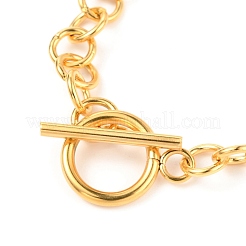 Unisex PVD Vacuum Plating 304 Stainless Steel Rolo Chains Bracelets&nbsp;BJEW-H541-05A-G