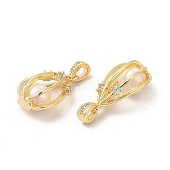 Brass Micro Pave Cubic Zirconia Pendants&nbsp;KK-I697-04G