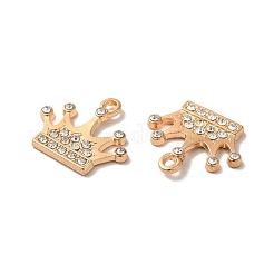 合金ラインストーンペンダント  クラウンチャーム  ライトゴールド  16.5x18.5x2.5mm  穴：1.6mm&nbsp;ALRI-Q236-07LG