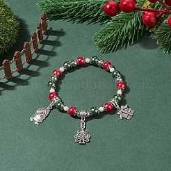Glass Pearl Beaded Stretch Bracelet&nbsp;BJEW-TA00144