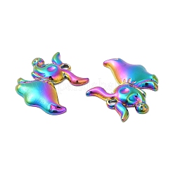 304ステンレスペンダント  犬チャーム  虹色  20x24x3mm  穴：1.8mm&nbsp;STAS-Z041-28RC