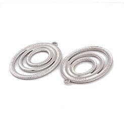 変色しない304ステンレススチールペンダント  オーバルチャーム  ステンレス鋼色  42.5x28x2mm  穴：2mm&nbsp;STAS-G335-06P