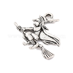 Tibetan Style Halloween Witch Alloy Pendants&nbsp;X-TIBEP-Q050-06AS-RS