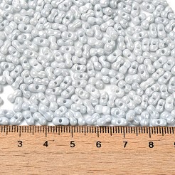 不透明色光沢ガラスシードビーズ  ピーナッツ  ゲインボロ  6x3.5x3mm  穴：1mm  約7258個/ポンド&nbsp;SEED-B001-01A-09