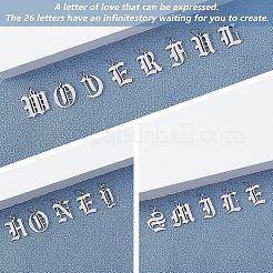 ステンレスペンダント201個  丸カン付き  古英語  アルファベット  レーザー切断  a～zの文字  26個/箱&nbsp;STAS-UN0012-78P