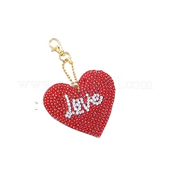 DIY Heart Keychain Diamond Painting Kits&nbsp;DIAM-PW0001-163
