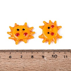 手作りランプワークビーズ  太陽  オレンジ  21~23x24~26x16~18mm  穴：1.2~1.6mm&nbsp;LAMP-Q039-06A