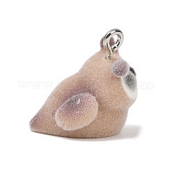 Animal Theme Flocky Opaque Resin Pendants&nbsp;RESI-H042-01P-13