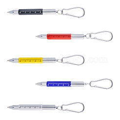 5Pcs 5 Colors Aluminum Practical 6-in-1 Keychain Pen&nbsp;AJEW-TA0002-13B