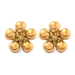 304ステンレススチールスタッドピアス  花  ゴールドカラー  24x24.5mm&nbsp;EJEW-D319-18G