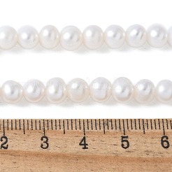 天然養殖淡水パールビーズ連売り  グレード5a++  ポテト  古いレース  5~6mm  穴：0.8mm  約57~58個/連  13.50~13.70インチ（34.3~34.8cm）&nbsp;PEAR-I007-07O-06A