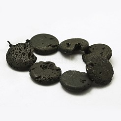 Electroplated Natural Druzy Geode Crystal Beads Strands&nbsp;G-N0251-30mm-08