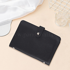 2枚のPUレザー貯金ノート、PPプラスチック、100枚の封筒ポケット付き  長方形  ブラック  184x120x10mm&nbsp;AJEW-CL0005-90A