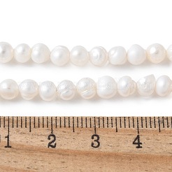 天然養殖淡水パールビーズ連売り  グレードa ++  ポテト  フローラルホワイト  4~4.5mm  穴：0.7mm  約87~89個/連  13.58~13.94''（34.5~35.4センチメートル）&nbsp;PEAR-I007-07H-01B