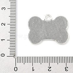 合金のチベット風チャーム  ドッグタグ  カドミウムフリー＆鉛フリー  アンティークシルバー  19x24.5x1.5mm  穴：2.5mm  354個/ 1000g&nbsp;FIND-B050-23AS