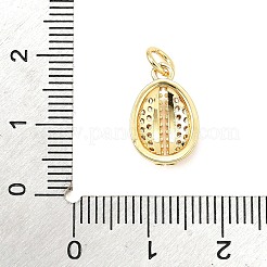 Rack Plating Brass Micro Pave Clear Cubic Zirconia Charms&nbsp;ZIRC-I057-01G-01