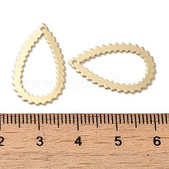 ティアドロップ真鍮ペンダント  ニッケルフリー  長持ちメッキ  ラックめっき  14KGP本金メッキ  23x14x0.7mm  穴：1mm&nbsp;KK-G480-04A-LG