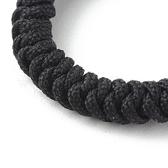 編組ナイロン糸フィンガーリング  真鍮マイクロパヴェキュービックジルコニアビーズ  プラチナ  3mm  内径：16.8~17mm&nbsp;RJEW-JR00364-01