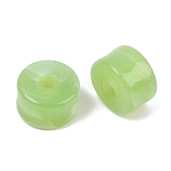 不透明アクリル天然石風ビーズ  渦巻き状の柱  黄緑  12x8mm  穴：3mm  約526個/500g&nbsp;AC-CBA3EFE-02T