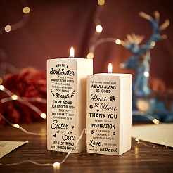 Wooden Candle Holder&nbsp;AJEW-WH0257-010