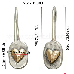 Oval with Heart Pattern Alloy Dangle Earrings&nbsp;FS-WG9D7F4-01