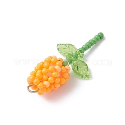 Glass Seed Beaded Rose Pendants&nbsp;PALLOY-MZ00959-01