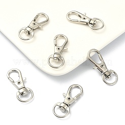 10本合金スイベルカニカン  スイベルスナップフック  プラチナ  30.5x11mm  穴：5x10mm&nbsp;PALLOY-CJ0002-68